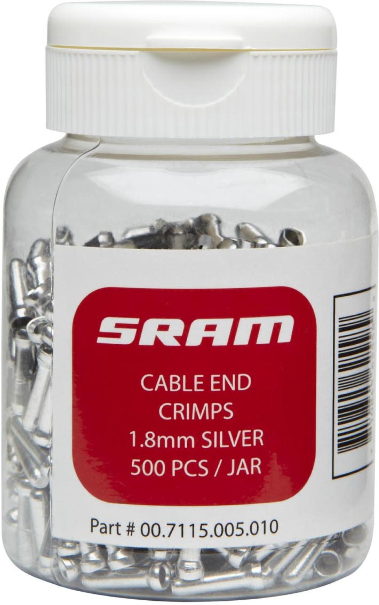 Shift Cable End Crimps 1.2mm Silver 500-count Jar