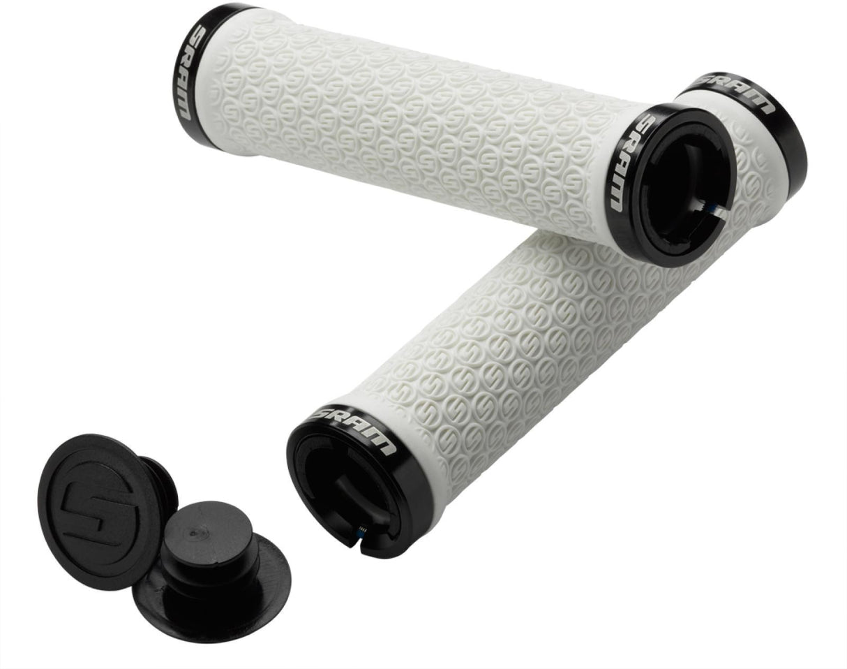 SRAM DH Silicone Locking Grips Black with Double Clamps & End Plugs