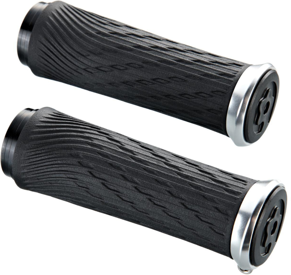 Locking Grips for Grip Shift Integrated 100mm with Silver Clamps and End Plug