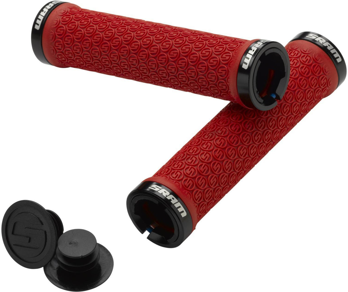 SRAM Locking Grips Black with Double Clamps & End Plugs
