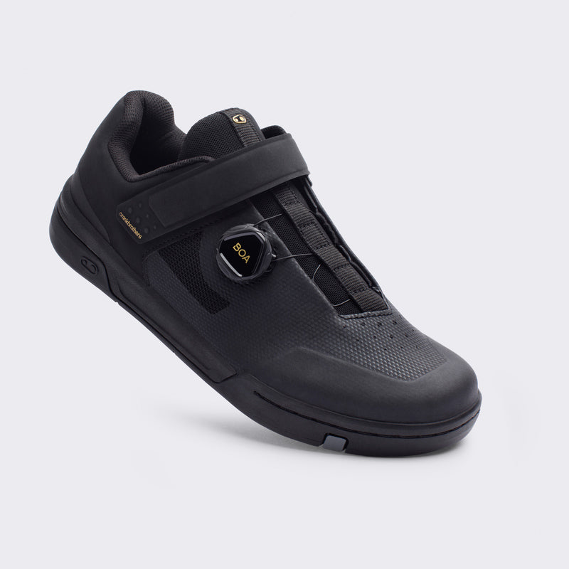 Crankbrothers Stamp Boa Black/Gold Shoes - Black Outsole