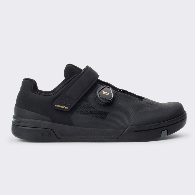 Crankbrothers Stamp Boa Black/Gold Shoes - Black Outsole