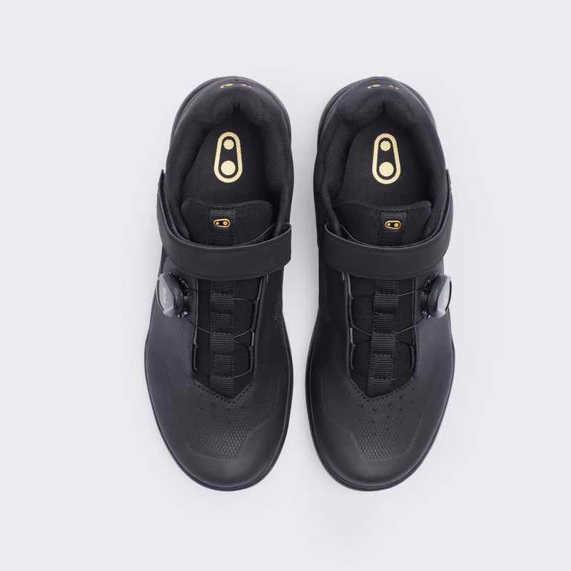 Crankbrothers Stamp Boa Black/Gold Shoes - Black Outsole