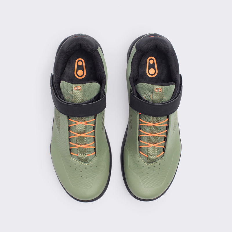 Crankbrothers Stamp Speedlace Green/Orange Shoes - Black Outsole