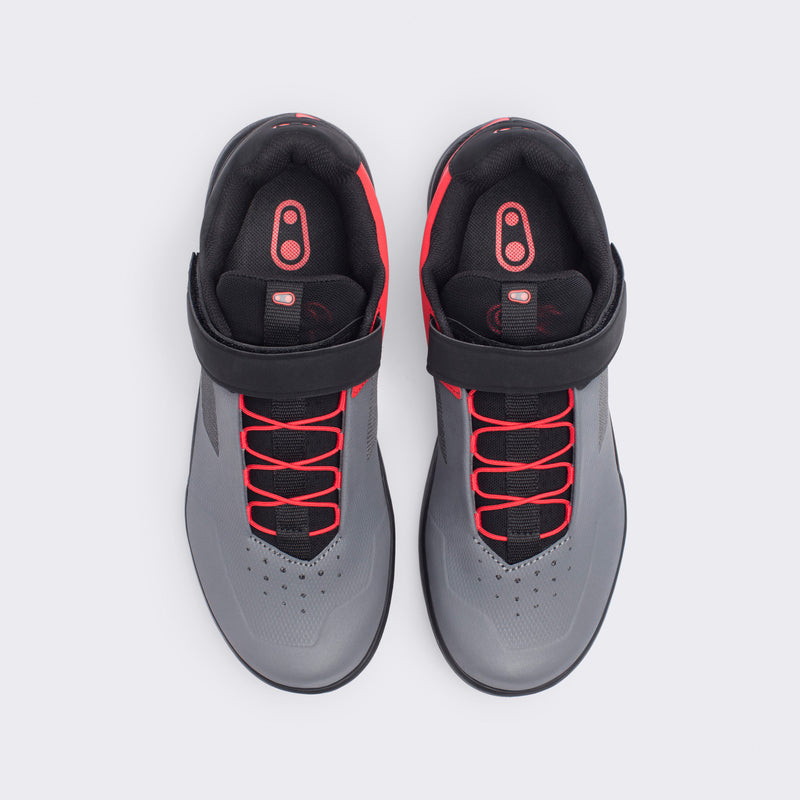Crankbrothers Stamp Speedlace Grey/Red Shoes - Black Outsole