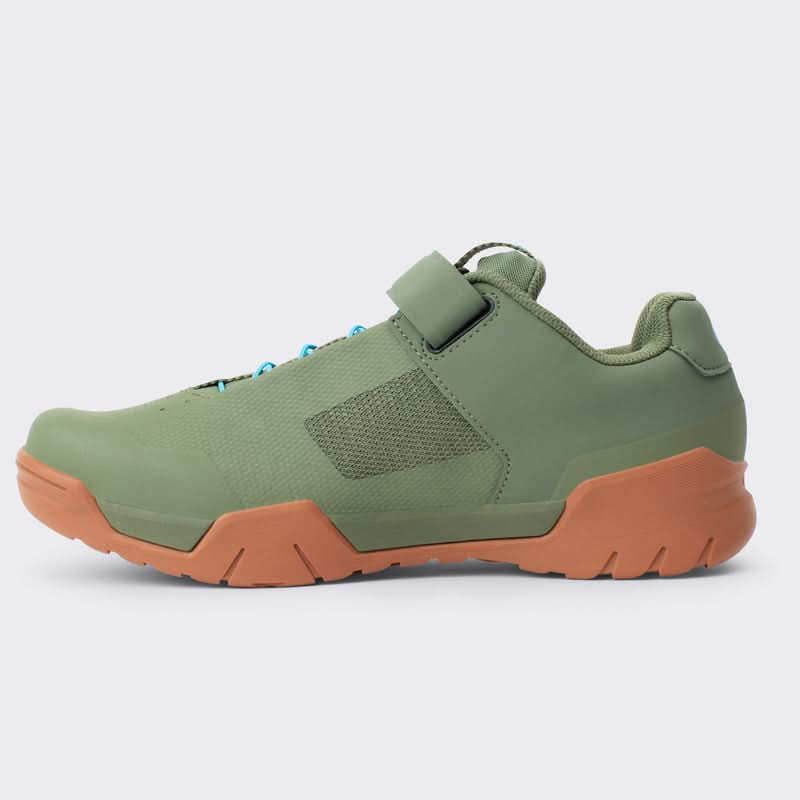 Crankbrothers Mallet E Speedlace Green/Blue Shoes - Gum Outsole