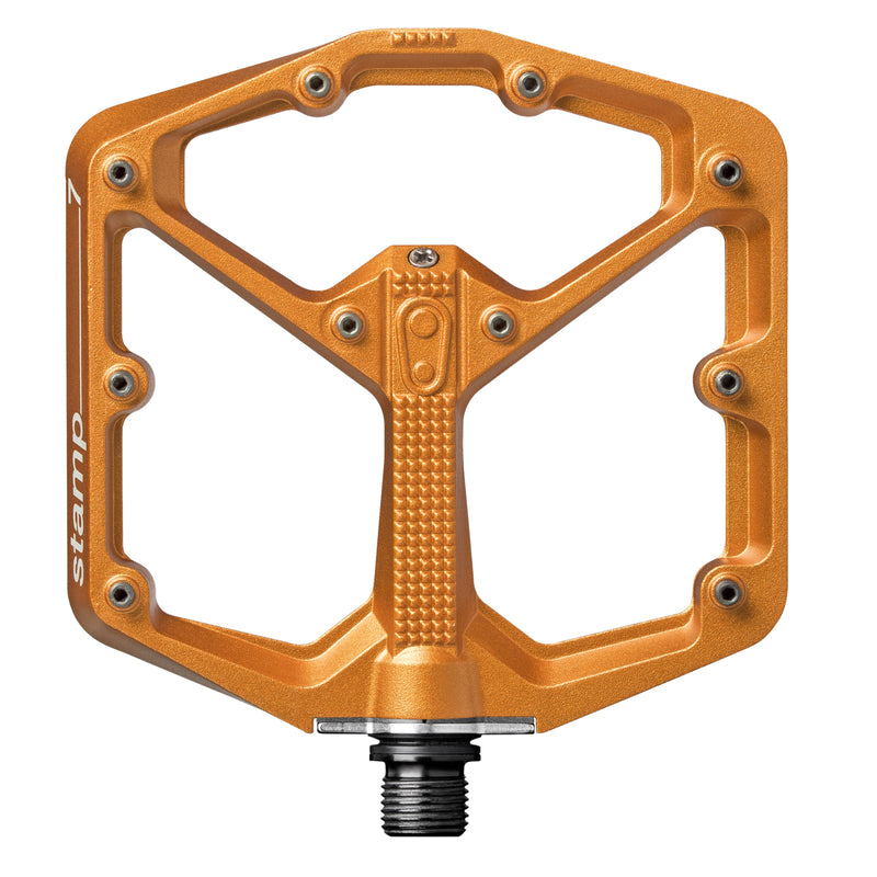 Crankbrothers Stamp 7 Large Orange Bicycle Pedals (Includes Extra Pins)