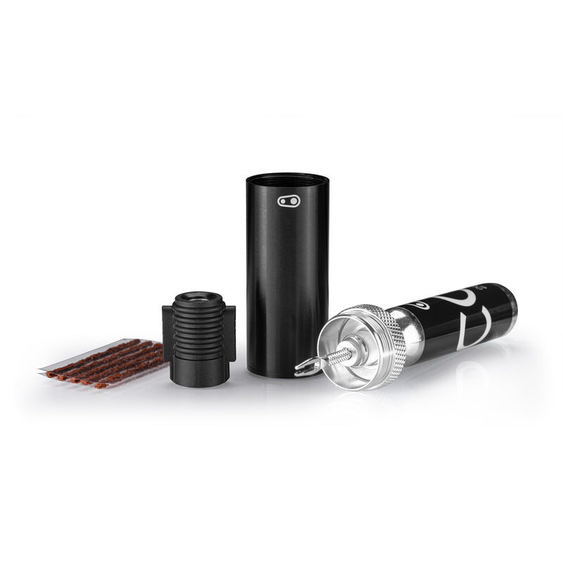 CrankBrothers Tubeless Tire Repair Kit Cigar Tool Plug Kit + Co2 Head Black/Silver