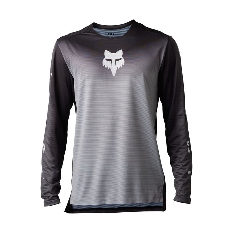Fox Flexair Novah Steel Grey Long Sleeve Cycling Jersey | RideHub