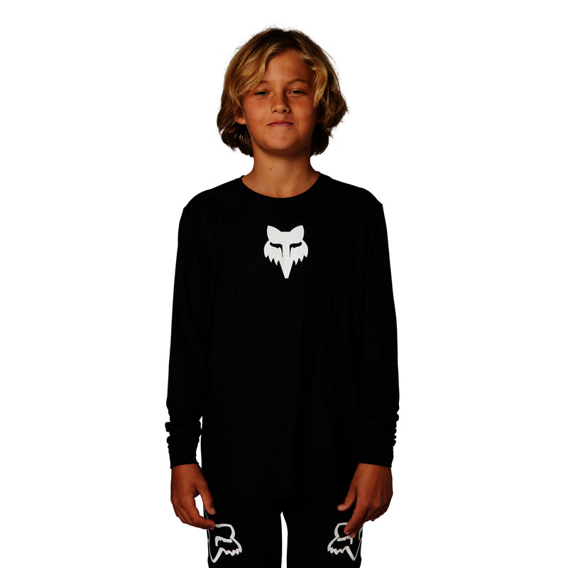 Fox Junior Ranger Black Long Sleeve Cycling Jersey | RideHub
