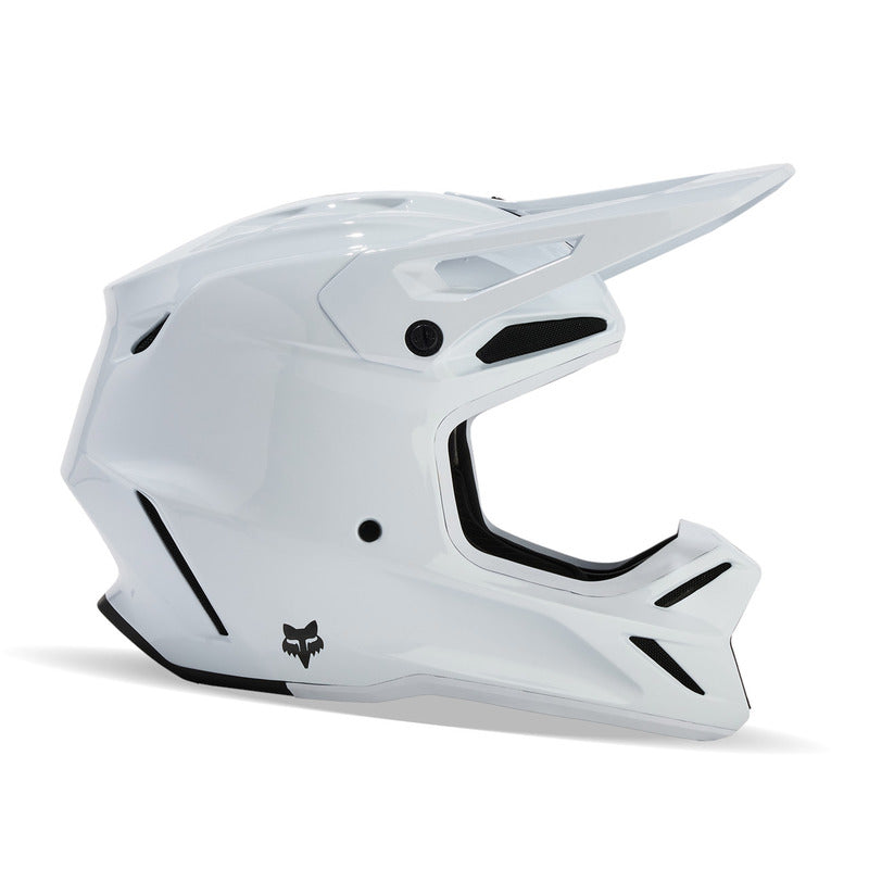 Fox V3 Rs Carbon Solid Helmet White