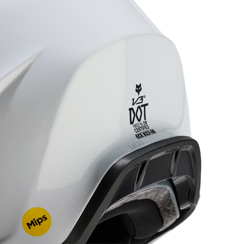 Fox V3 Rs Carbon Solid Helmet White