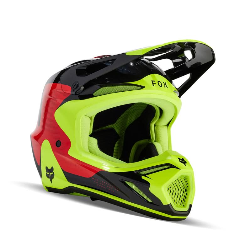 Fox V3 Revise Helmet Red/Yellow
