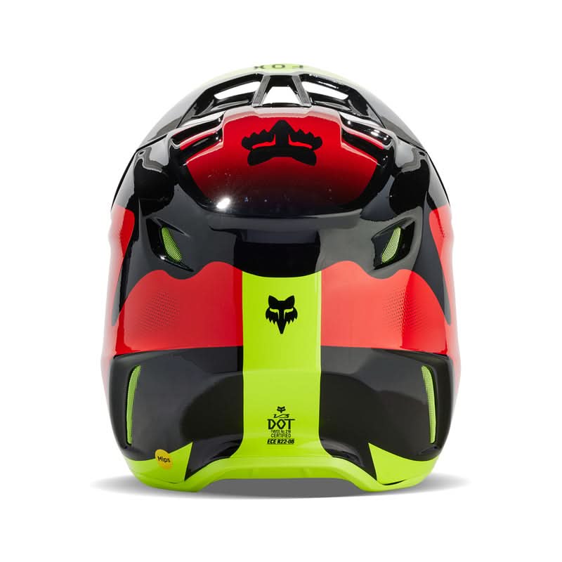 Fox V3 Revise Helmet Red/Yellow