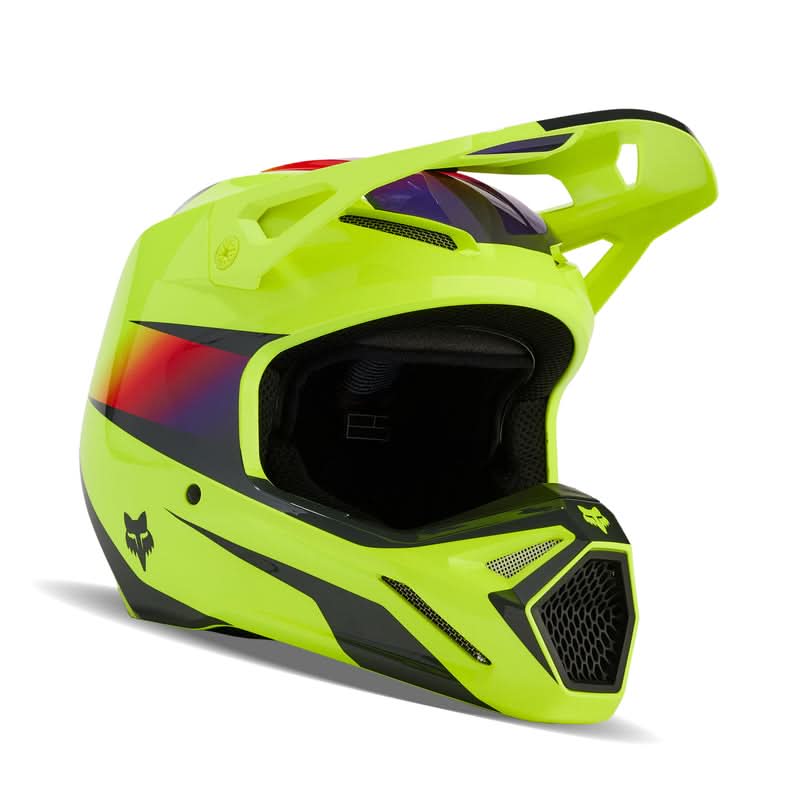 Fox V1 Flora Helmet Yellow helmet
