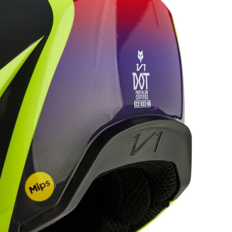 Fox V1 Flora Helmet Yellow helmet