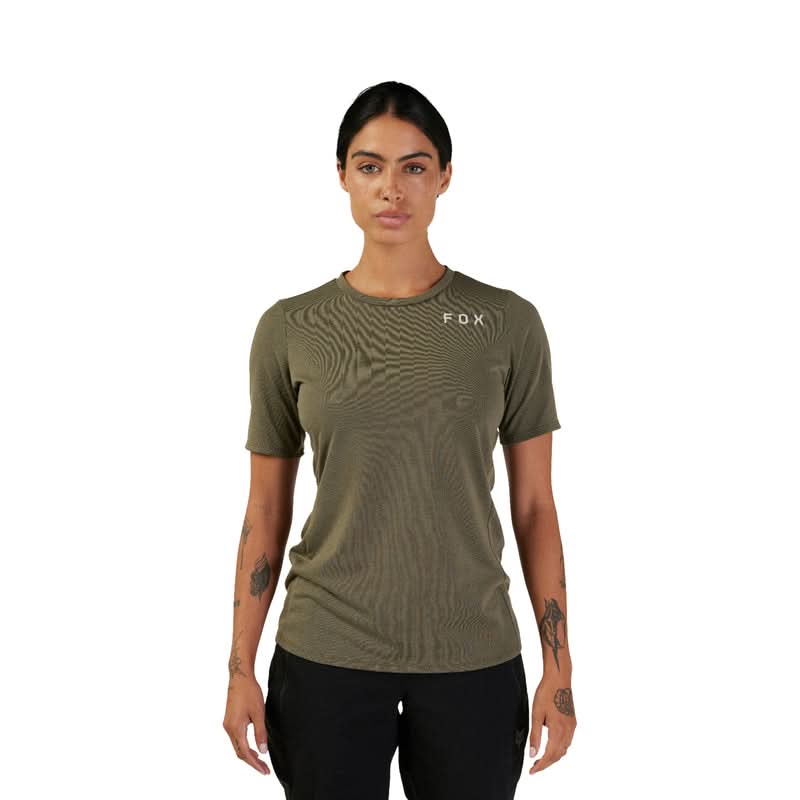 Fox Lady W Ranger Drirelease Alyn Olive Green Cycling Jersey | RideHub