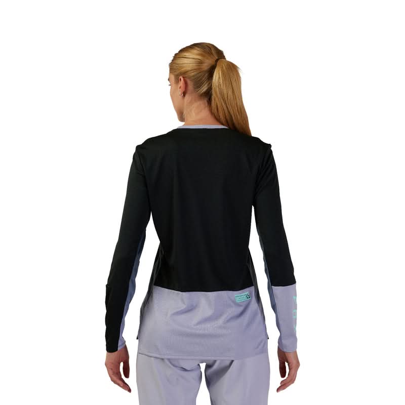Fox Lady W Defend Race Black Long Sleeve Cycling Jersey | RideHub