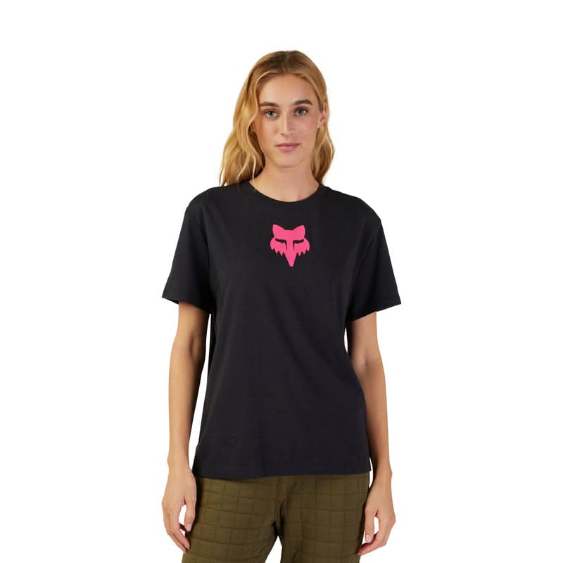 Fox Lady Fox Head T-Shirt Black/Pink