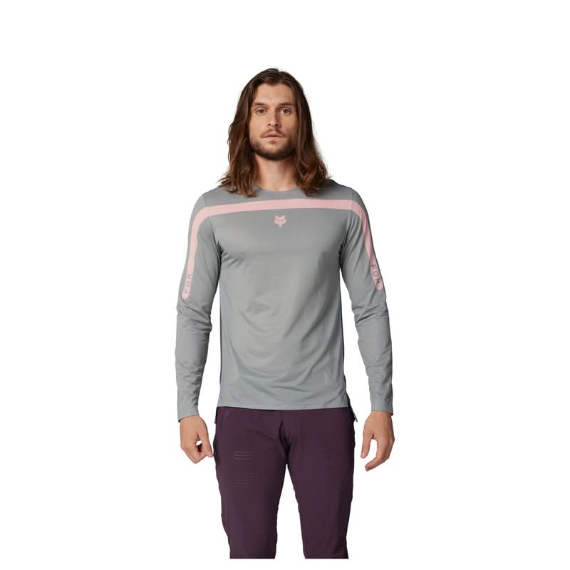 Fox Flexair Aviation Race Long Sleeve Cycling Jersey Grey Vintage | RideHub