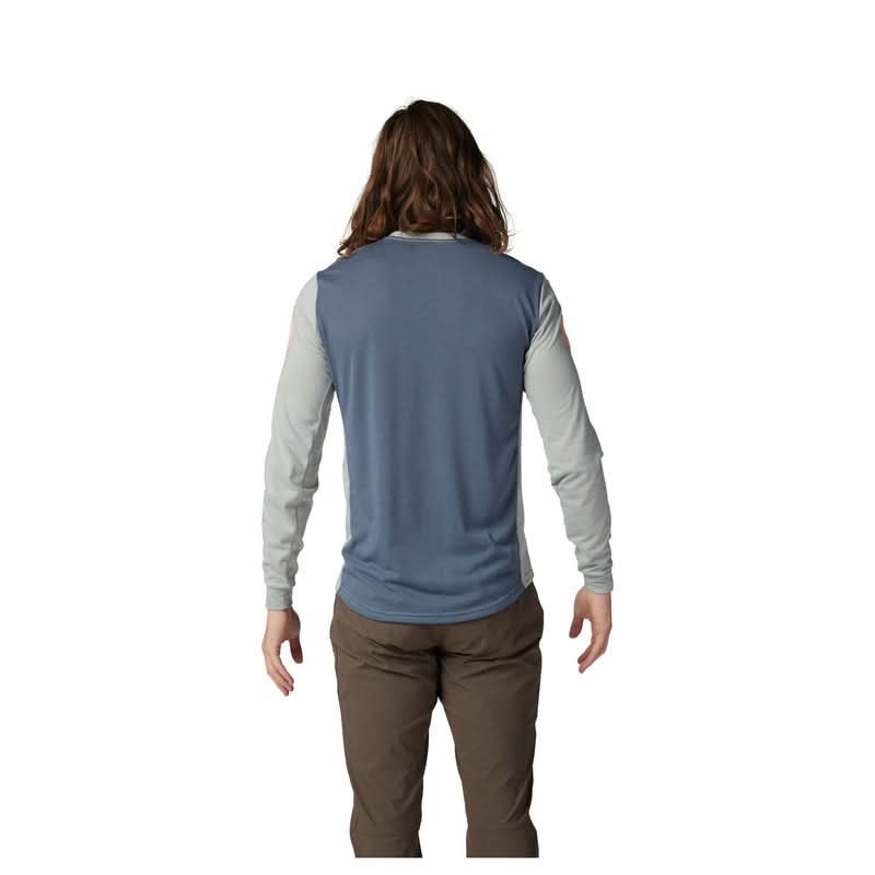Fox Ranger Dr Aviation Grey Vintage Long Sleeve Cycling Jersey | RideHub