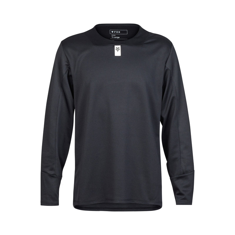 Fox Junior Defend Long Sleeve Cycling Jersey Black | RideHub