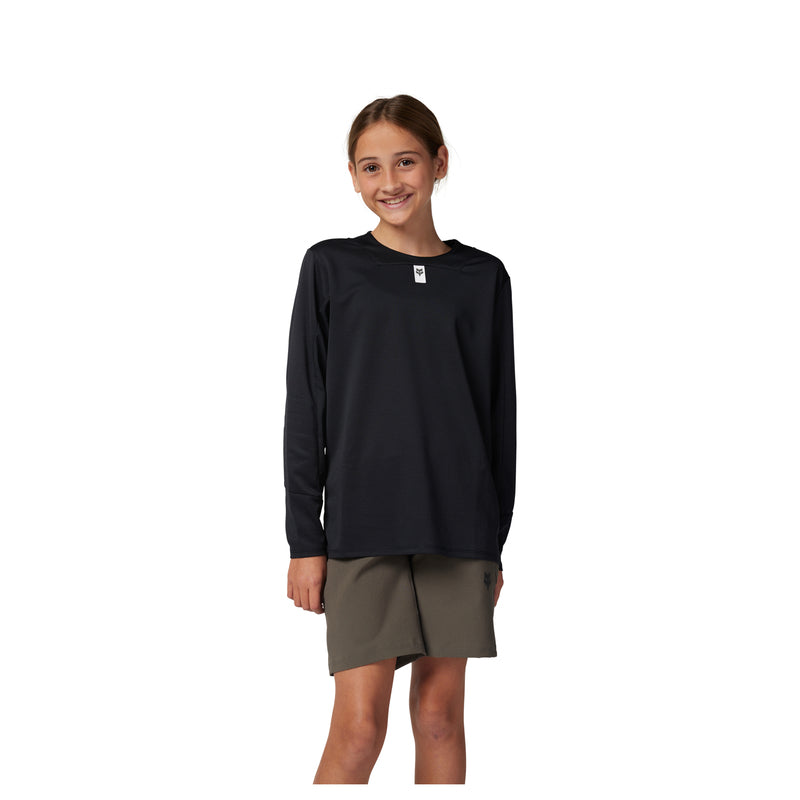 Fox Junior Defend Long Sleeve Cycling Jersey Black | RideHub