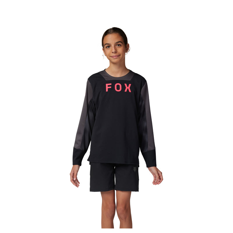 Fox Junior Defend LS Long Sleeve Jersey Taunt Black | RideHub