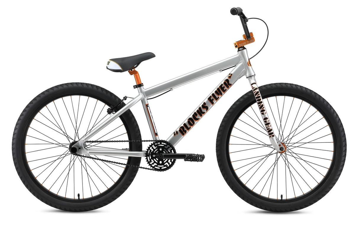 SE Bikes Blocks Flyer 26" Iced Out Silver Singlespeed bike | RideHub