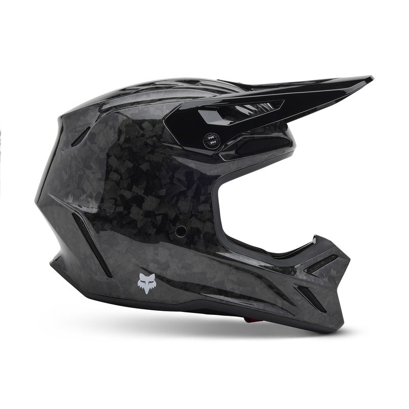 Fox V3 Rs Carbon Solid Black Helmet