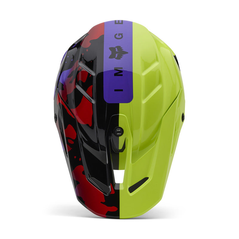 Fox V3 Throttle Fluo Yellow helmet