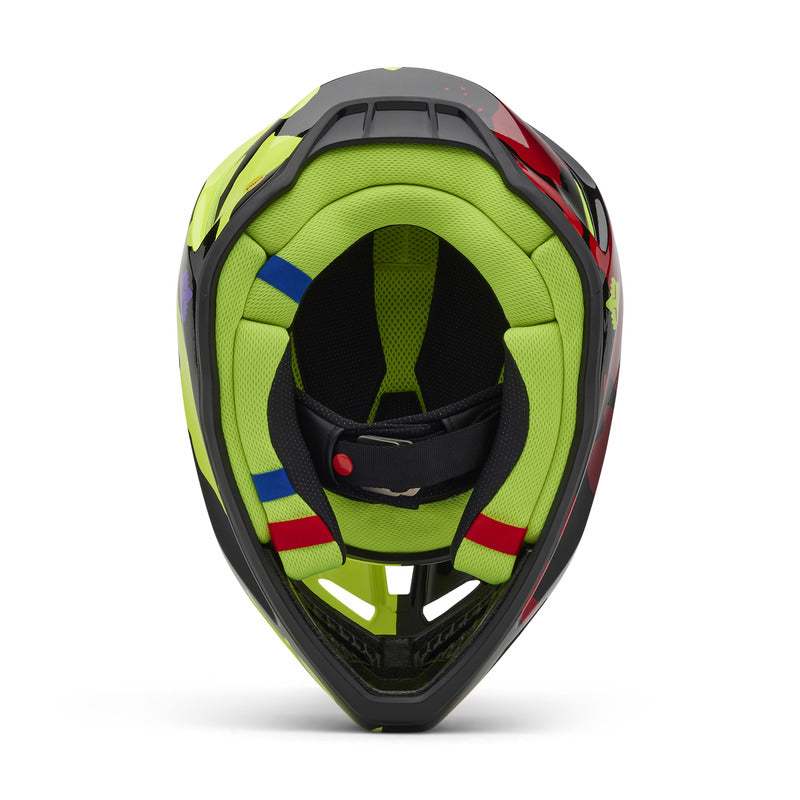 Fox V3 Throttle Fluo Yellow helmet