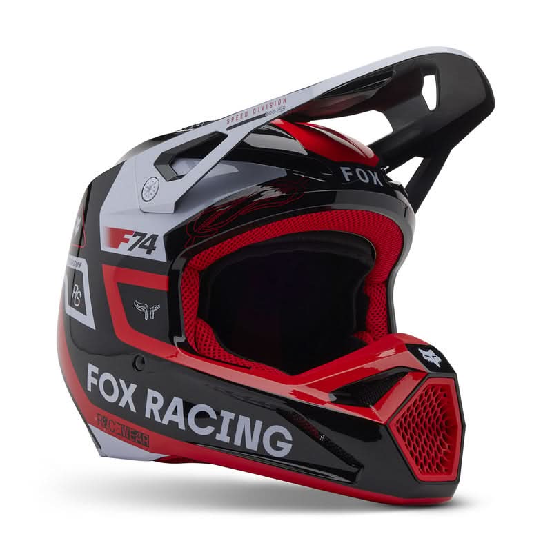 Fox V1 Race Spec Fluo Red helmet