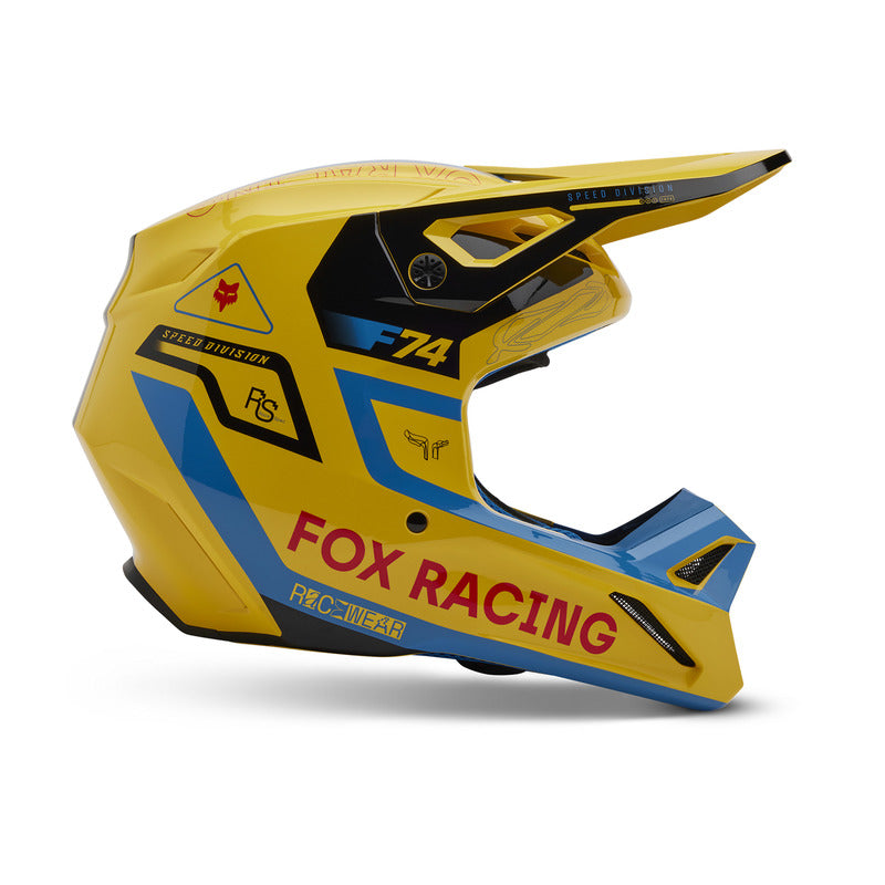 Fox V1 Race Spec Pale Yellow helmet