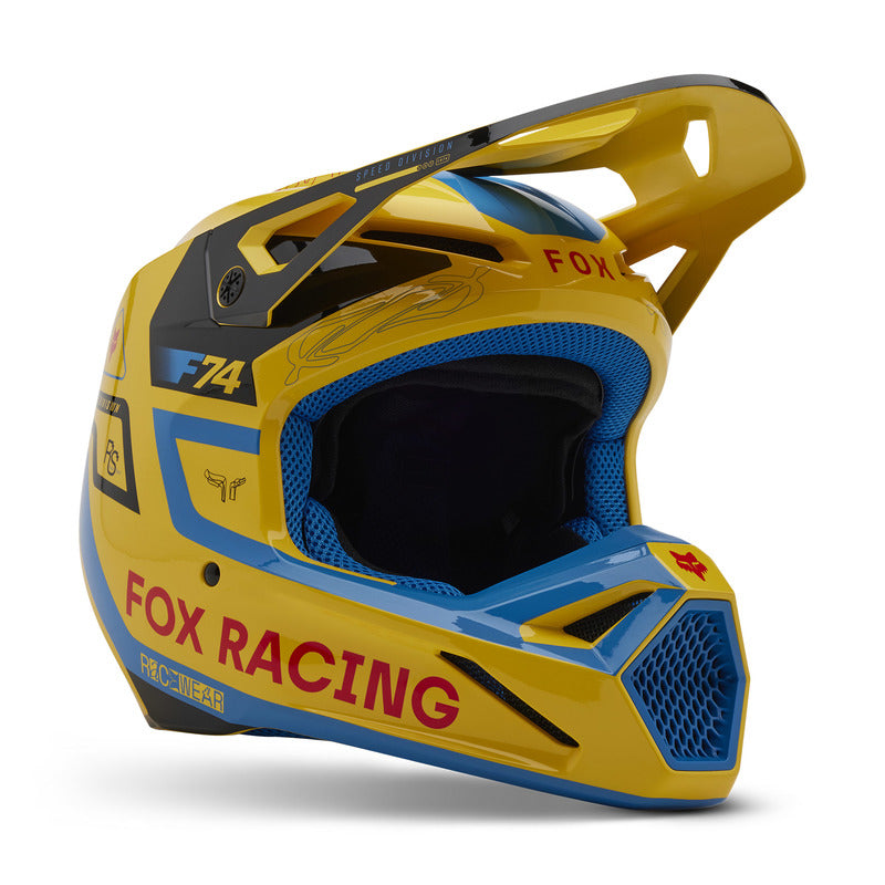 Fox V1 Race Spec Pale Yellow helmet