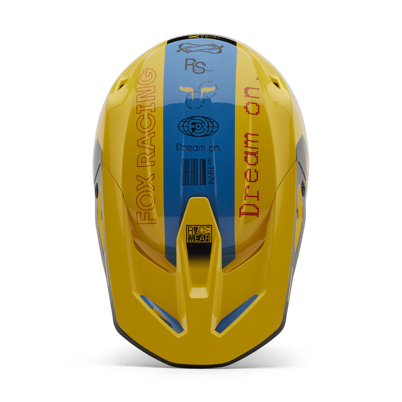 Fox V1 Race Spec Pale Yellow helmet