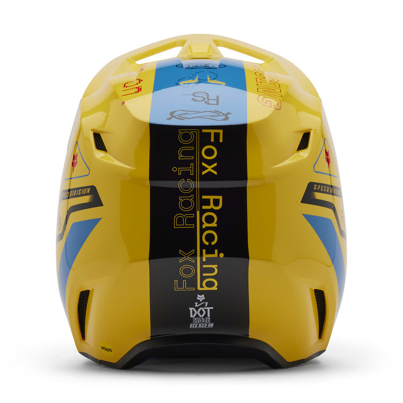 Fox V1 Race Spec Pale Yellow helmet
