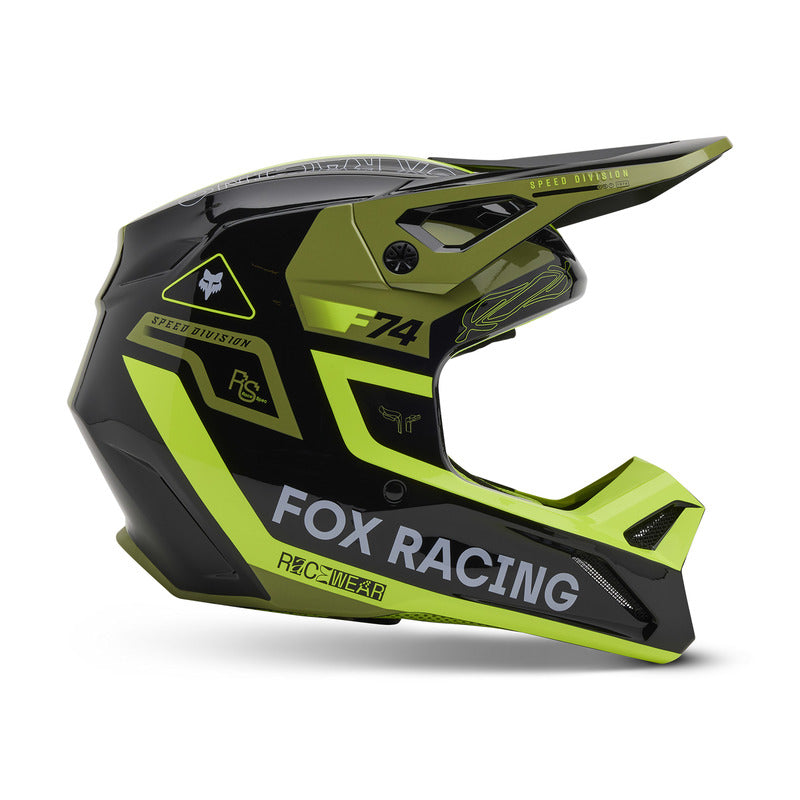 Fox V1 Race Spec Pale Green helmet