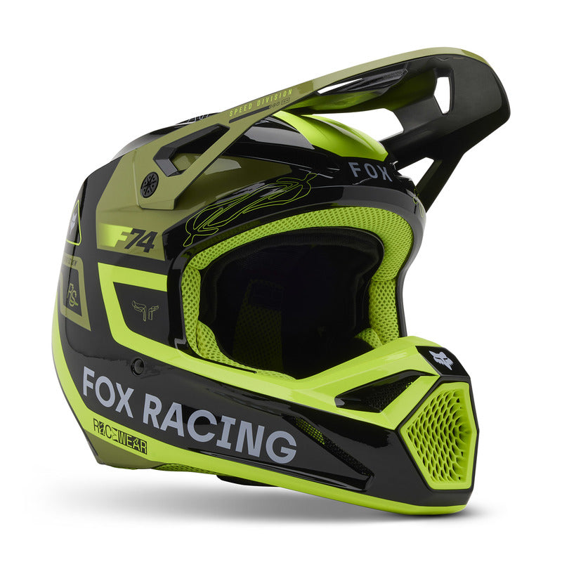 Fox V1 Race Spec Pale Green helmet