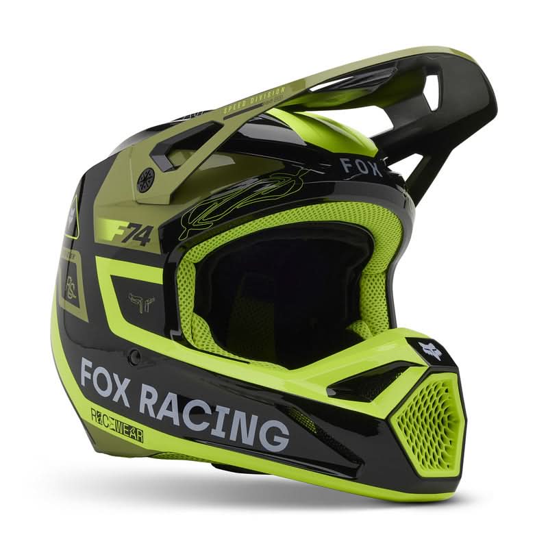 Fox V1 Race Spec Pale Green helmet