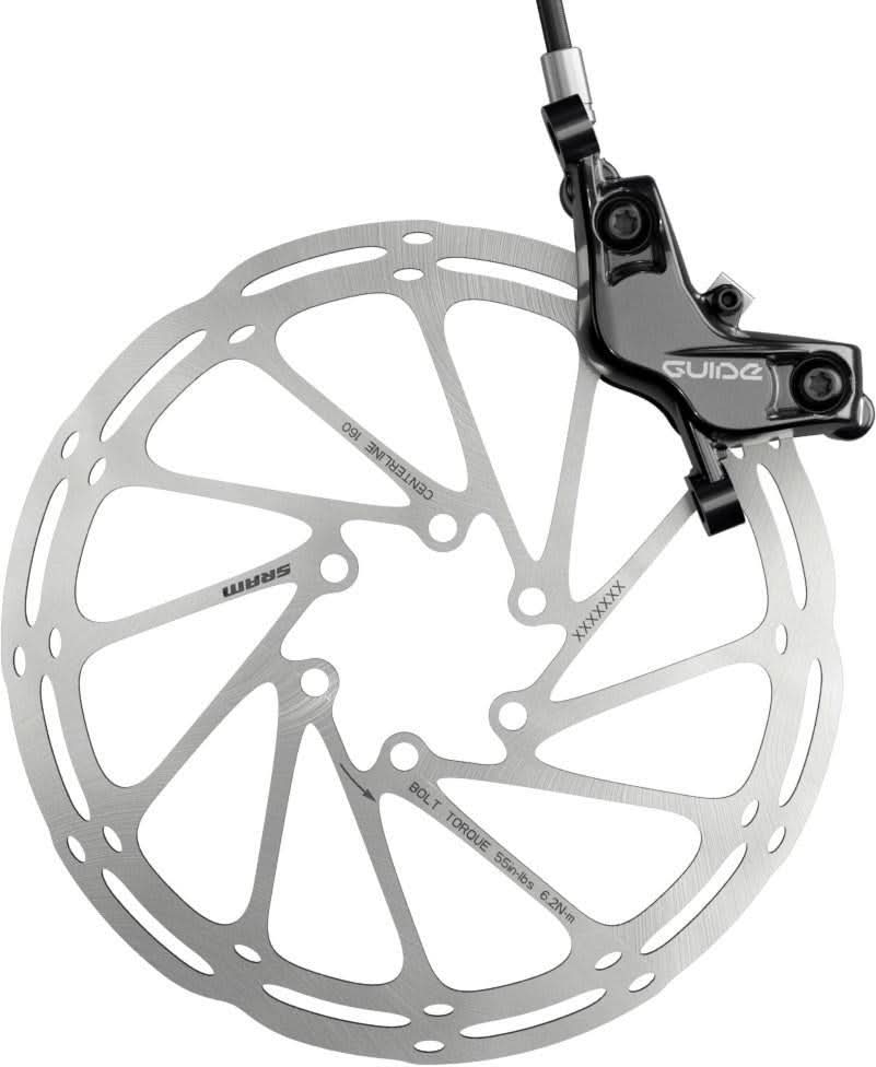Disc Brake Guide T (Tooled) Aluminum Lever Gloss Black Rear 1800mm Hose (Rotor/