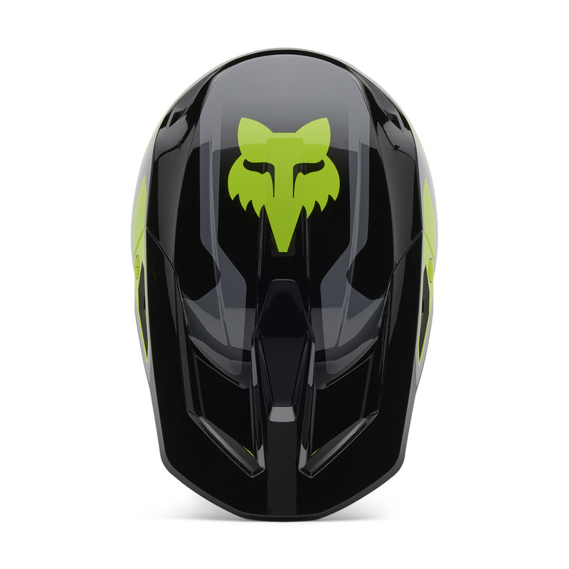Fox Junior V1 Lean Grey/Yellow helmet