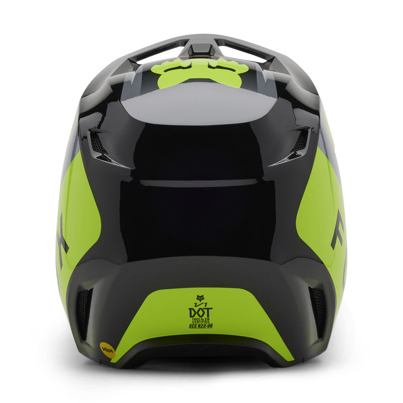 Fox Junior V1 Lean Grey/Yellow helmet