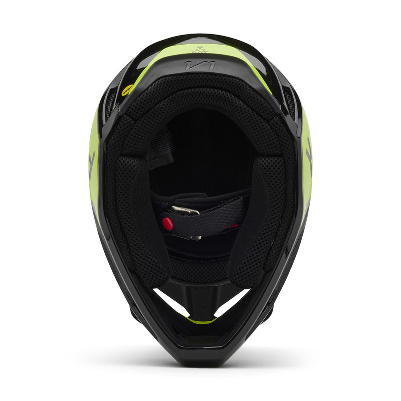 Fox Junior V1 Lean Grey/Yellow helmet