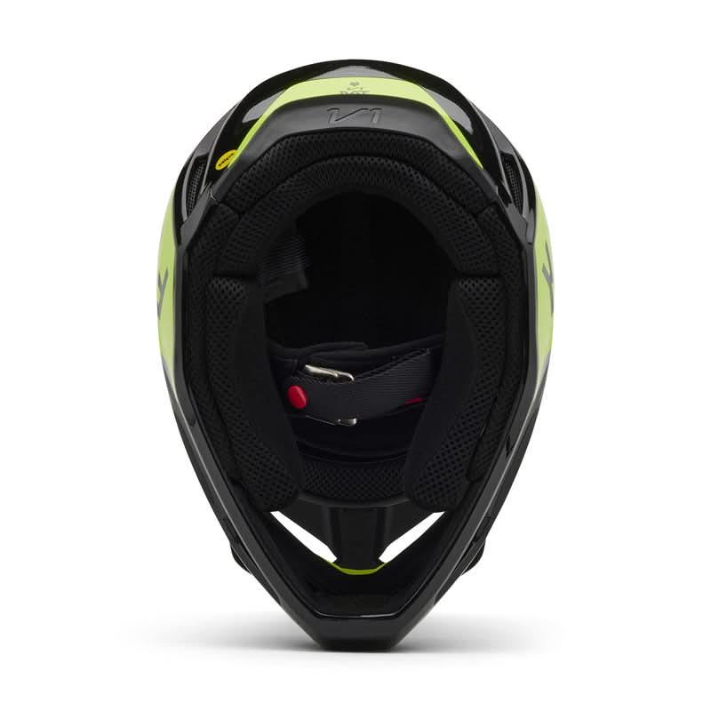 Fox Junior V1 Lean Grey/Yellow helmet