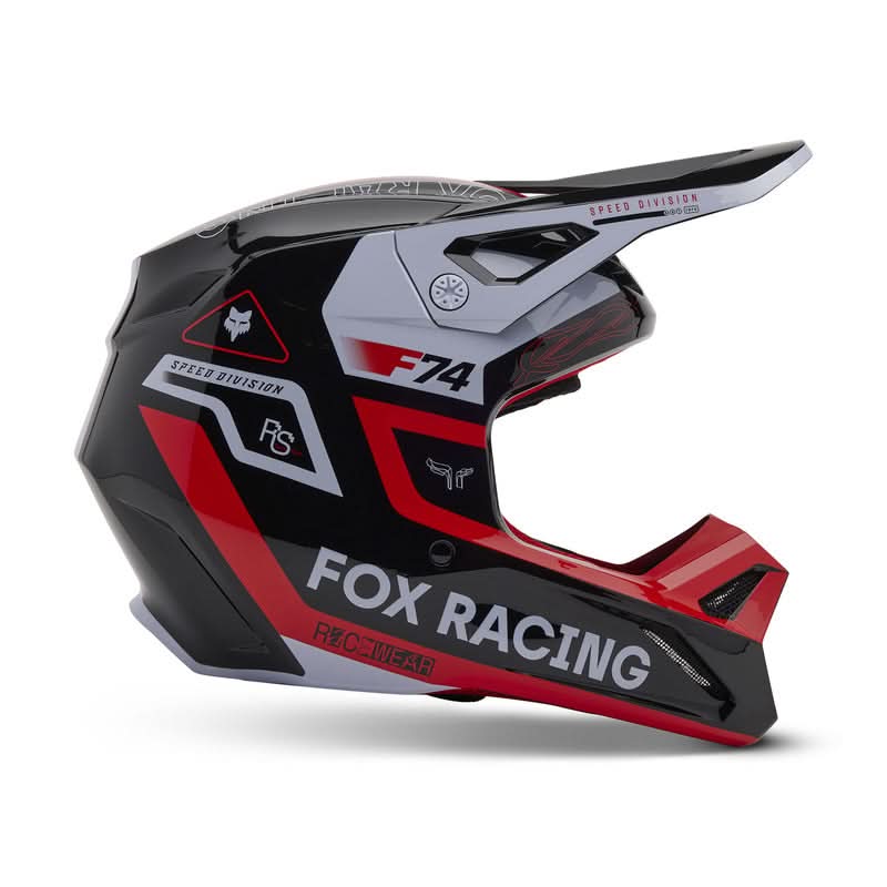 Fox Junior V1 Race Spec Fluo Red helmet