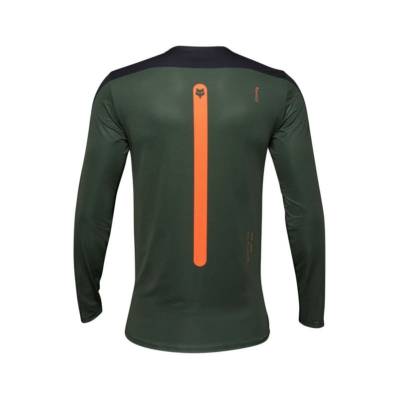 Fox Flexair Aviation Dark Sage Long Sleeve Cycling Jersey | RideHub