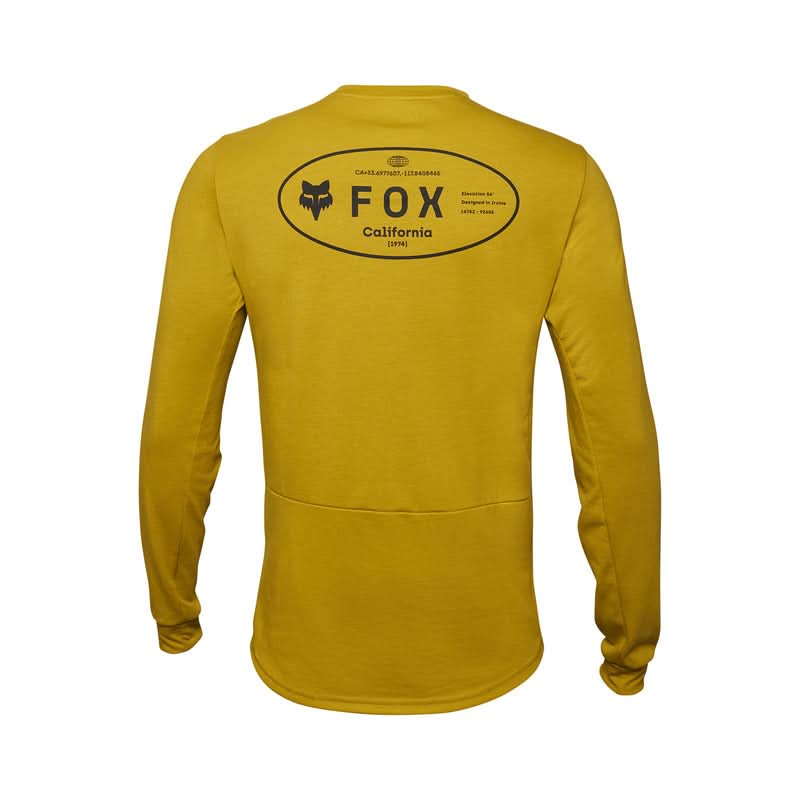 Fox Ranger Dr MD Mustard Long Sleeve Cycling Jersey | RideHub