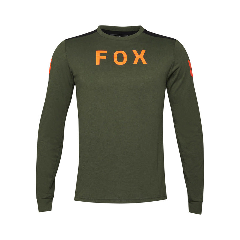 Fox Ranger Drirelease Aviation Dark Sage Long Sleeve Cycling Jersey | RideHub
