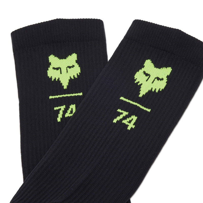 Fox 8 Ranger Fox 74 Socks Black/Yellow | RideHub